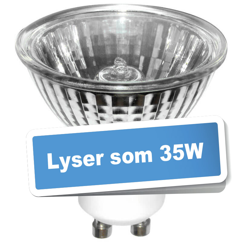 28W lyser som 35W Øko-halogenpære 230V GU10 Alu
