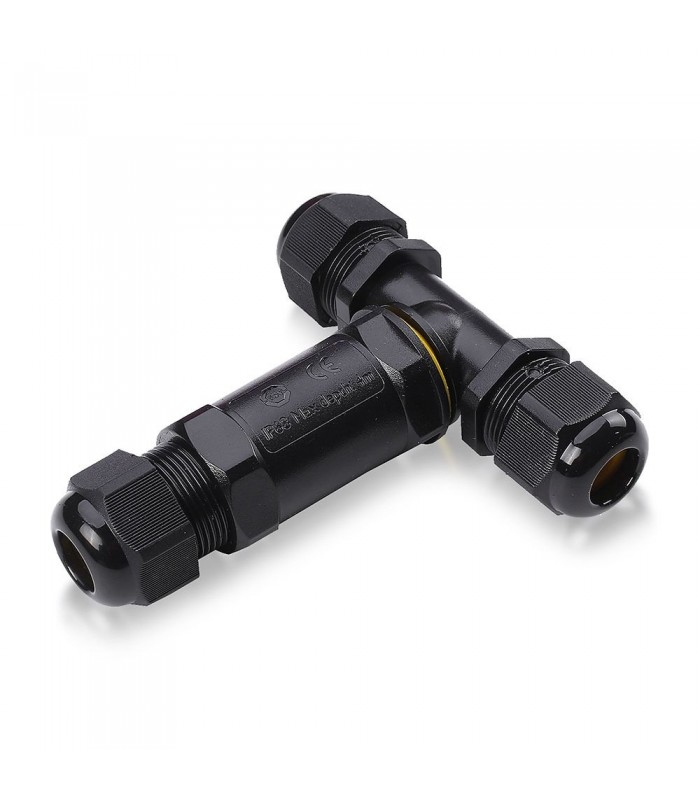 Vandtæt T-kabelsamler IP68 - sort