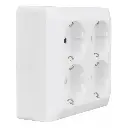 Stikkontakt schuko med 4 udtag i hvid