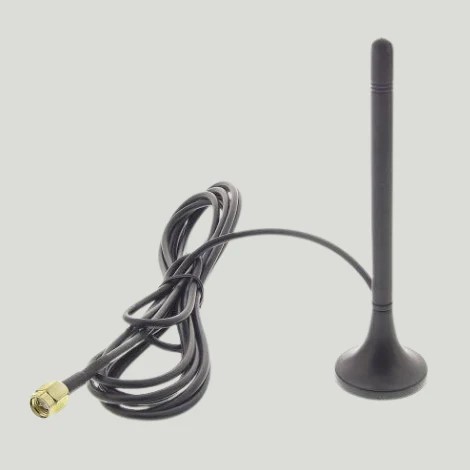 GSM antenne m. magnetfod - 3dBi, SMA (2m)