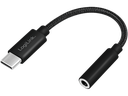 Lydadapter - USB-C han til 4P 3,5mm JACK hun, Sort (13cm)