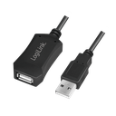 USB 2.0 forlænger repeaterkabel - A han til A hun, Sort (5m)