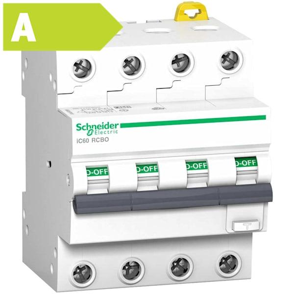 Kombiafbryder HPFI, iC60, C, 4P, 16A, 30mA 6kA, klasse A