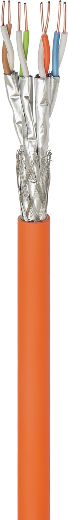 S/FTP netværkskabel, CAT7 1000MHz, massiv CU, ORANGE (100m)