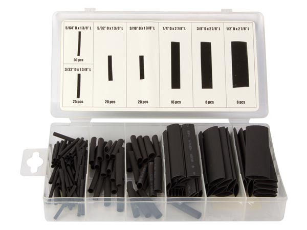 Krympeflex sortiment - Ø2-13mm, 2:1, Sort (127 stk.)