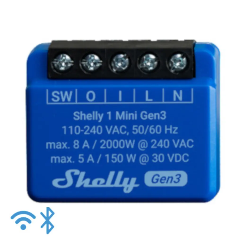 Shelly 1 Mini (GEN 3) - WiFI relæ, potentialfrit