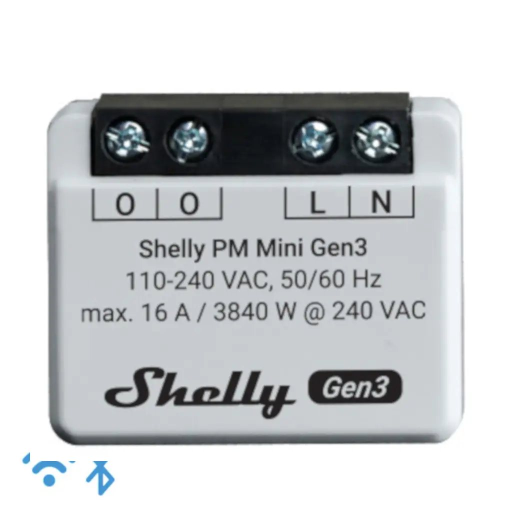 Shelly PM Mini (GEN 3) - WiFI effektmåler u/relæ