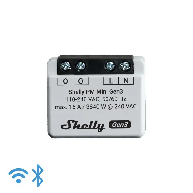 Shelly PM Mini (GEN 3) - WiFI effektmåler u/relæ