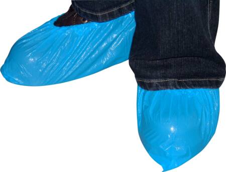 OVERTRÆKSSKO PE BLÅ 1PK=100STK