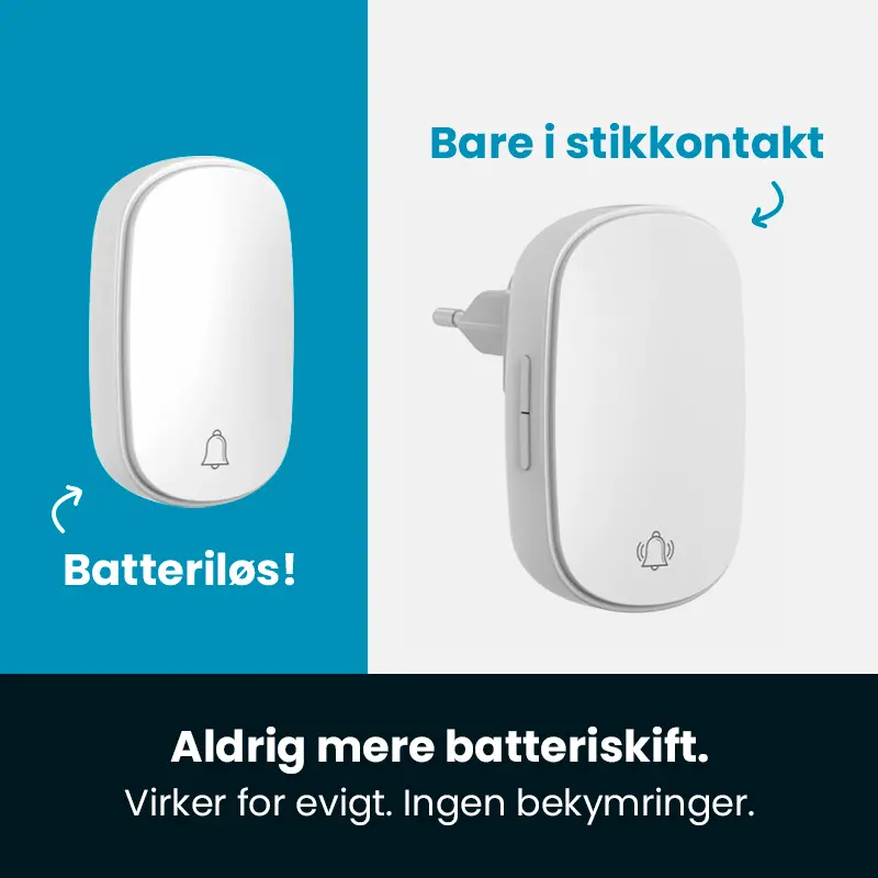 Divo trådløs dørklokke 230V m/tryk hvid