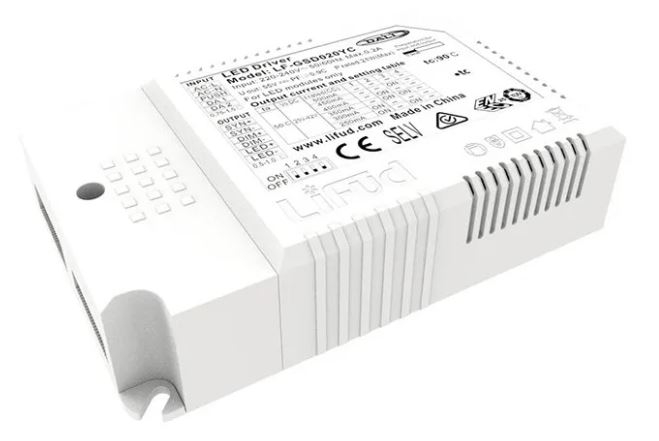 Lifud 45W 5i1 LED driver - Push dæmp, 0-10V og DALI, Sync, flimmer fri, passer til vores 29W, 36W og 45W store LED paneler