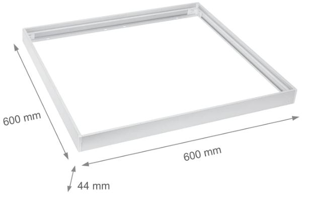 Ramme til 60x60 LED panel - Samles hurtigt, plast hjørner, Uden synlige skruer, hvid kant