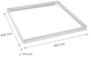 Ramme til 60x60 LED panel - Samles hurtigt, plast hjørner, Uden synlige skruer, hvid kant