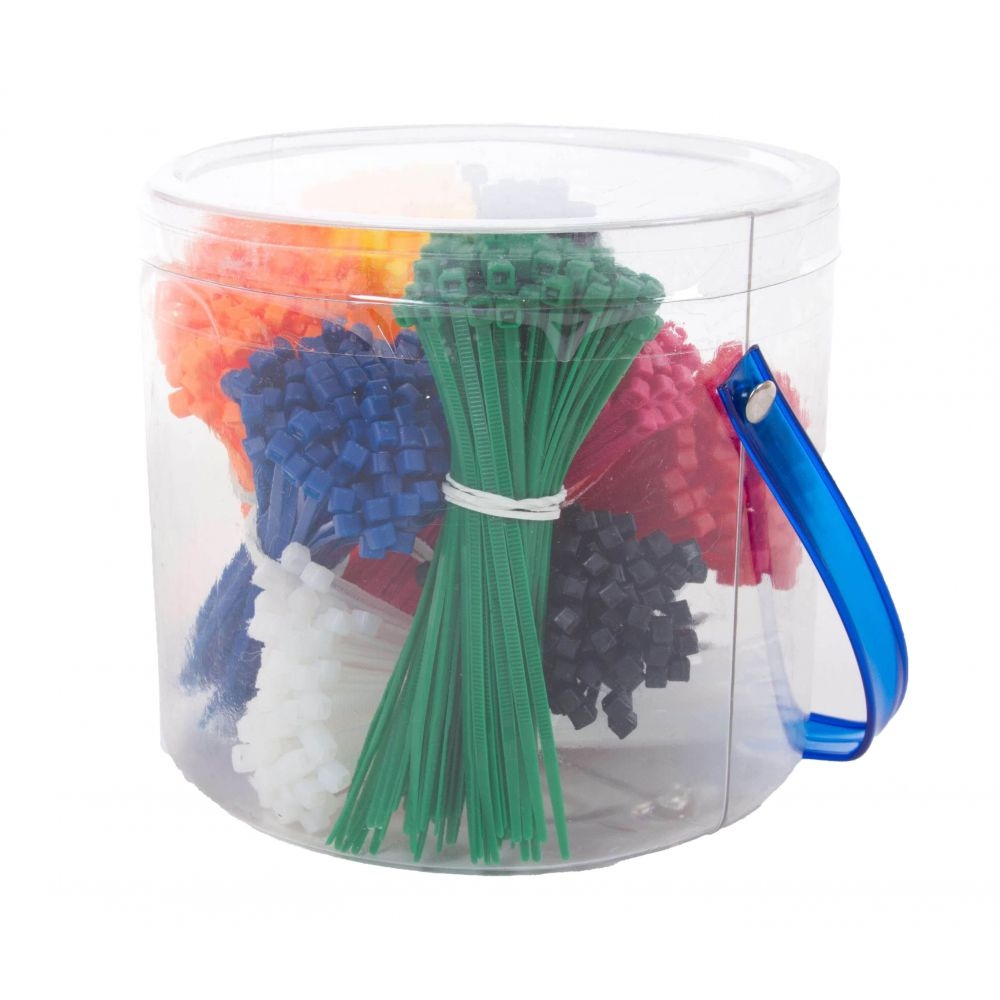 Strips / Kabelbinderboks - 9 x 100. Forskellige farver, 2,5