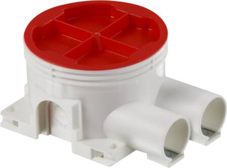 Indmuringsdåse med rørtude 2xØ20 1M D47