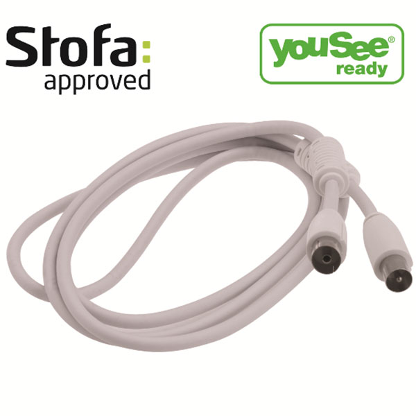 Antenne forlængerkabel - 1,5m hvid YouSee/Stofa