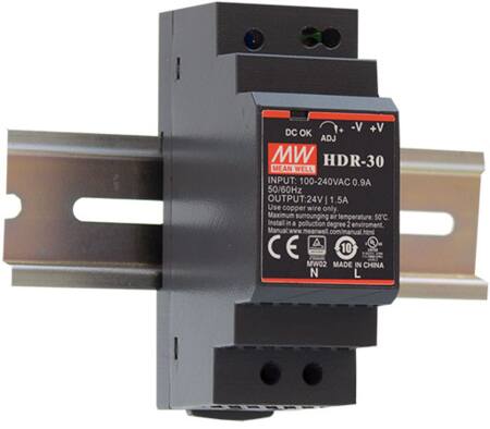 STRØMFORSYNING 12V 2A, DIN, KLASSE II