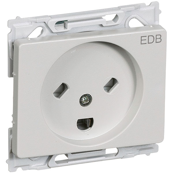 OPUS 66 kombi stikkontakt EDB 2-pol m jord lysegrå