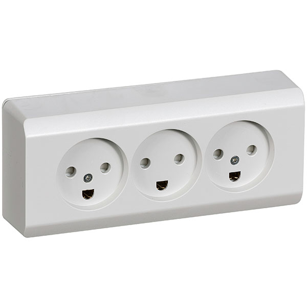 Opus 66 stikkontakt udv. trip 2 tænding lysegrå