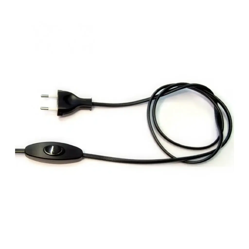 Ledning med EU-stikprop og afbryder hvid