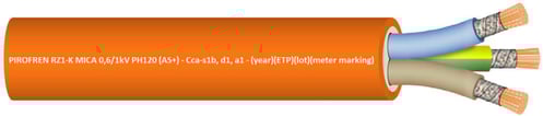 Funktionssikkert kabel FIREFLEX 5G6 orange 0,6/1kV afmål