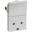 Fuga Stikkontakt 2-pol med jord lysegrå