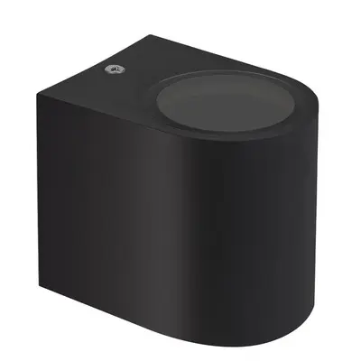 Sort udendørs væglampe med GU10 fatning og IP54 be