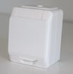 NORTIC Stikkontakt enkelt m/sidejord børnesikring IP44 Hvid 16A/250V