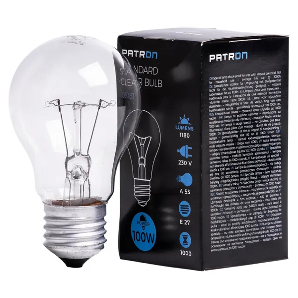 Glødepære E27 100W A55 230V