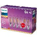 PHILIPS LED 4,3W (40W) E14 2700K 470lm 6-pak