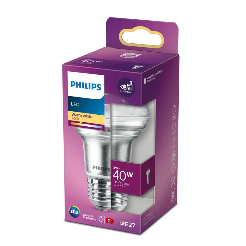 Philips LED 3W (40W) E27 2700K 210lm Spot