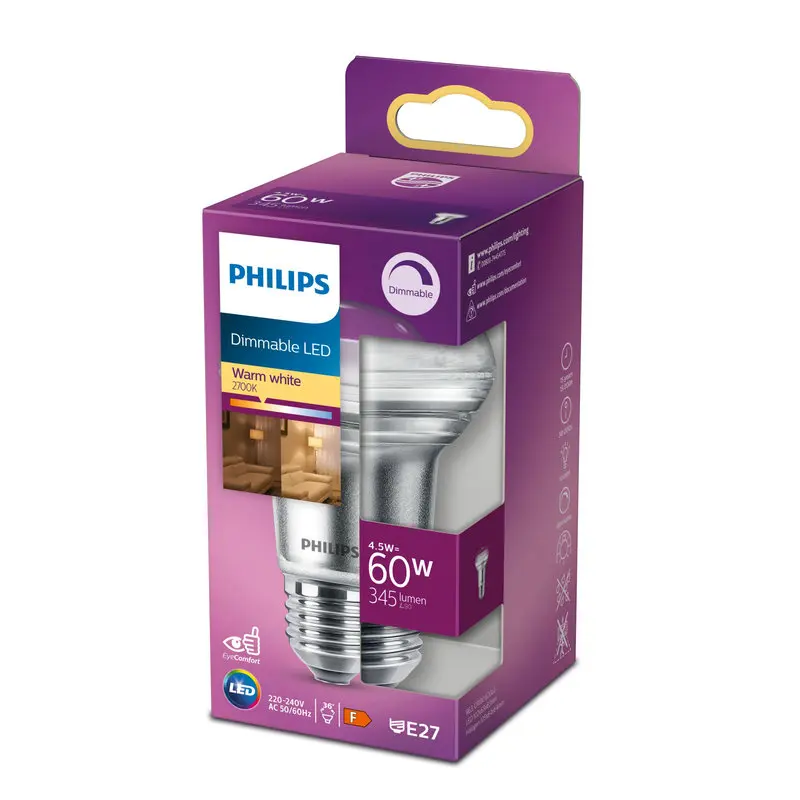 Philips LED DIM 4,5W (60W) E27 2700K 345lm Spot