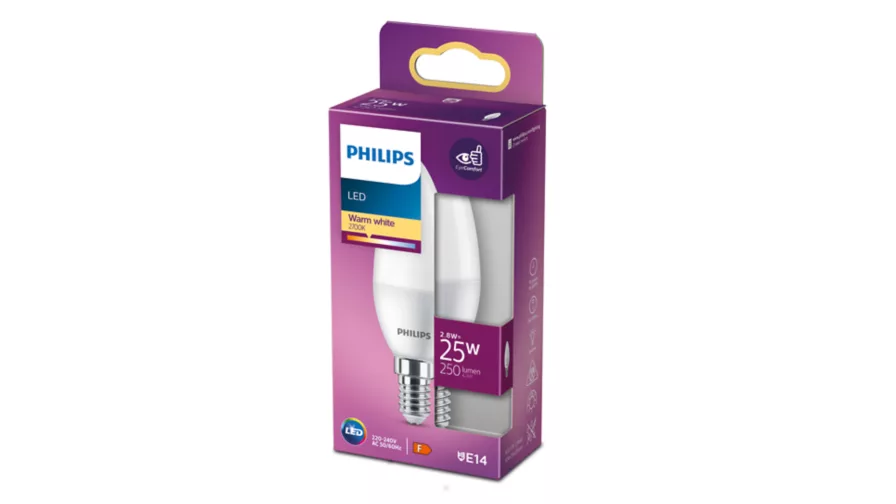 PHILIPS LED 2,8W (25W) E14 2700K 250lm Kerte Mat