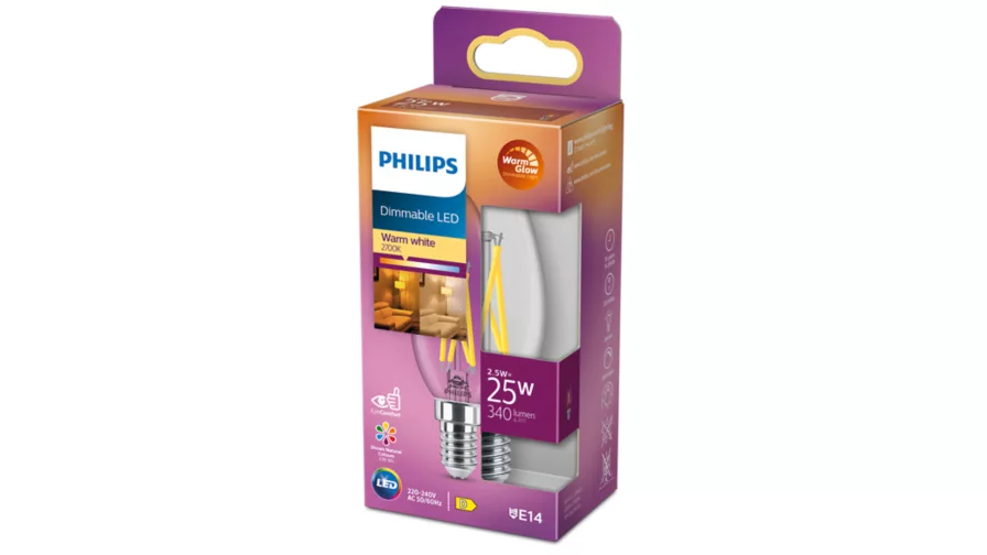 PHILIPS LED DIM 2,5W (25W) E14 2200-2700K 340lm