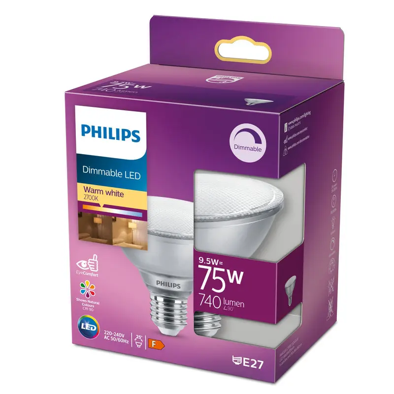 Philips LED DIM 9,5W (75W) E27 2700K 740lm Spot