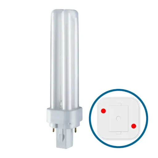 Belysning / Lyskilder (Pærer) / Kompakt rør / Type D - G24D 2 Pin Fatning