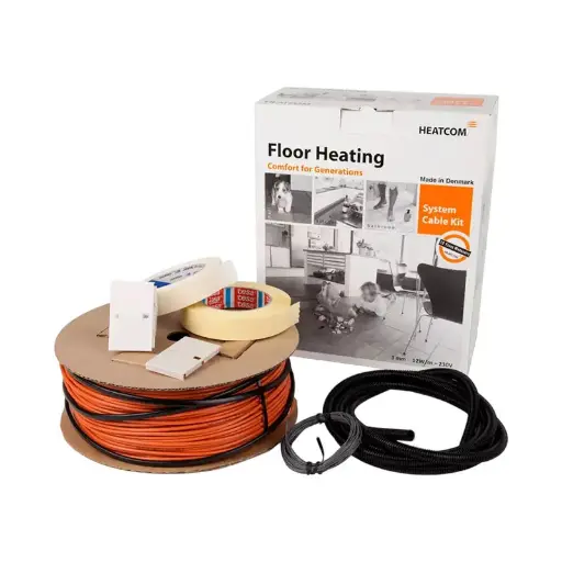 EL Varme / Elgulvvarme / Heatcom / Gulvvarme kabel kit u. termostat