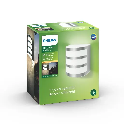 [SIG915004988801] PHILIPS Calgary væglampe 3,2W LED 2700K IP44 Inox Alu