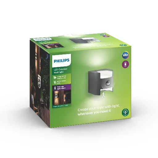 [SIG915005196901] Grass IR wall lantern anthracite 2x4.5W (sensor)