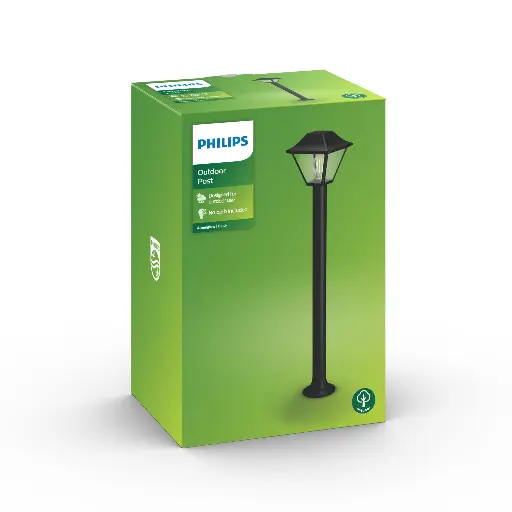 [SIG915005382301] PHILIPS Alpenglow Søjlelampe E27 Max 60W IP44 Sort, uden pære