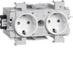 [7936089088] Ecoline Stikkontakt 2xSchuko for frontmontage RAL9016