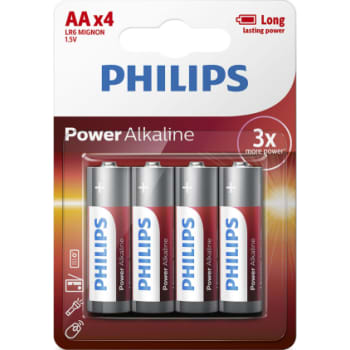 [881081304] PHILIPS Power alkaline batteri, AA LR6, 4 stk.