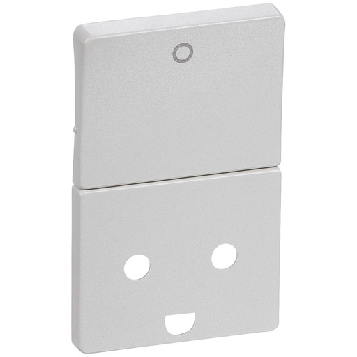 [1017040036] LK Fuga afdækning til stikkon. m. jord og 2-pol afbryder - lysegrå