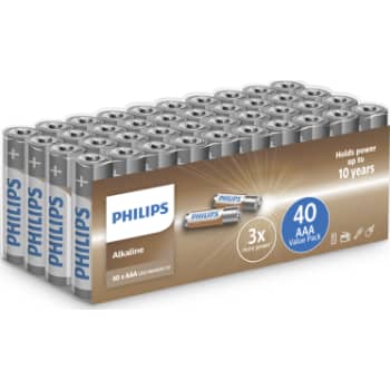 [881081323] PHILIPS Tech alkaline batteri, AAA LR03, 40 stk.