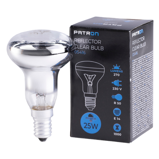 [05416] PATRON Glødepære E14 25W Topforspejlet