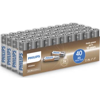 [881081303] PHILIPS Tech alkaline batteri, AA LR6, 40 stk.