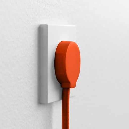 [7828111307] NORM flad stikprop, orange - Schuko