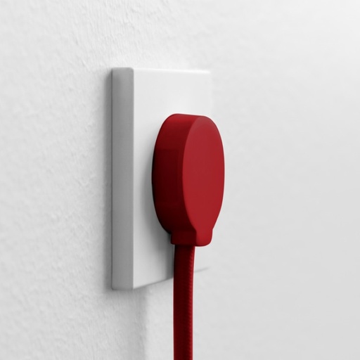 [7828111310] NORM flad stikprop, rød - Schuko