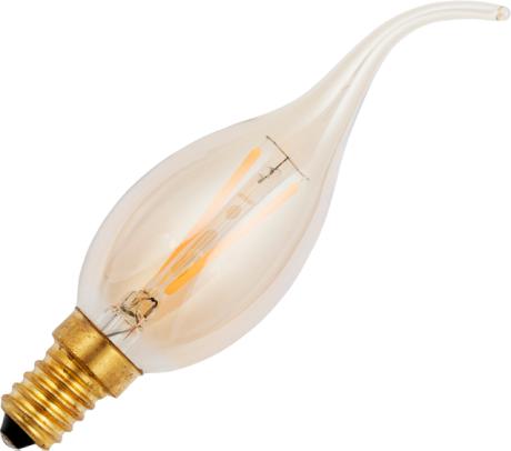 [063021] DECO LED E14 Gold vindstød kerte 100Lm 1,5W 922