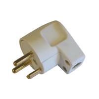 [153091] Vinkelstikprop m/jord Hvid 13A/250V